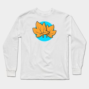 Maple Leaves Autumn Season Cartoon Vector Icon Illustration Long Sleeve T-Shirt